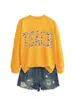 Amazon eBay site independente estilo casual feminino ensinar flor de laranjeira flor vermelha gola redonda manga longa moletom camisa base