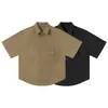 Yidao Vintage 2026 Verano Nuevo Estilo Japonés Moderno Retro Ropa de Trabajo Chic Bolsillo Doble Holgada Camisa de Manga Corta