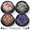 Alto flash diamante pó brilhante PET ultra-fino lantejoulas 1mm laser redondo nail art gradiente laser em pó unha polonês gel