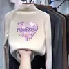 Roupa íntima infantil quente de gola alta parcial para outono e inverno, top estiloso de manga comprida para meninas, camiseta básica redonda de veludo alemão da moda