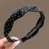 Diadema Trenzada de Lunares para Niñas, Diadema de Corona Alta, Antideslizante, Suave con el Cabello, Accesorio para el Cabello Simple y Versátil