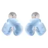 Aretes de Clip para Oreja con Esmalte Azul Goteante Flor Floreciente Zircón Disco para Mosquiteros Pendientes Elegantes de Viajero de Nicho Exquisitos y Versátiles
