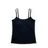 Camisola Estilo Coreano de Tirantes Finos con Copas, Camiseta sin Mangas Blanca Básica para Mujer, Adecuada para Usar Sola o como Capa Interior