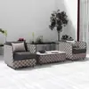 Juego de sofá de ratán para exteriores para patio, balcón al aire libre, silla de ratán de ocio, sofá tejido con cuerda, impermeable y resistente al sol, aleación de aluminio