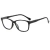 918 Gafas de Moda Europea y Americana con Contraste de Flor de Frijol para Hombres y Mujeres Gafas Cuadradas Planas Simples Marco Grande Gafas con Resorte Anti-Azul