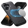 Suteni es Adecuado para Funda de Teléfono Móvil Iphone18Promax, Funda de Cuero de Manzana con Patrón de Lichi, Carga Inalámbrica Magsafe