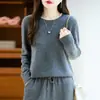 Suéter clásico de nuevo estilo para uso diario, 100% lana, versátil y cómodo para usar en capas, suéter suave de cuello redondo para mujer, perfecto para otoño e invierno