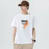 Camiseta Masculina de Manga Curta Verão 2026 Camiseta Masculina 100% Algodão Marca Tendência Top Soltinho de Meia Manga Camiseta Juvenil Tendência