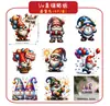 Pegatinas de Cristal Navideñas Papá Noel Pegatinas de Transferencia UV Impermeables Dibujos Animados Estereoscópicos Pegatinas para Tazas Navideñas