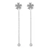 Brincos de Flor de Diamante Simples Acessíveis de Luxo Estilo Coreano para Mulheres Moda Ins Titânio de Alta Qualidade Elegante