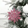 Decoraciones de Navidad 10 cm Copos de Nieve Plástico Copos de Nieve con Purpurina Decoración de Árbol de Navidad Adornos Colgantes de Copo de Nieve Hueco