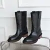 Botines cortos de cuero súper suave, estilo vintage desgastado, para mujer, nuevas botas de vaquero western 2026, botas de montar de suela gruesa que estilizan