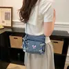 Bolso Nuevo de Mezclilla 2026 para Mujer, Bolso Cruzado con Bordado de Lazo, Bolso de Hombro Multibolsillos, Dulce, Casual, Versátil