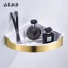 Porta-toallas Nórdico Cepillado Dorado para Baño Almacenamiento de Inodoro Ferretería de Baño Set Colgante Acero Inoxidable
