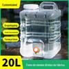 Balde Quadrado Transparente de 20 Litros para Exterior Carro Tour de Carro com Torneira Balde de Armazenamento de Água Balde Doméstico para Beber Balde de Água Pura Acampamento