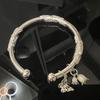 Nuevo Flor de Cuproníquel Plateada Flor Seiko Pistilo Flor Joven Apertura Nicho Mariposa Flor de Amor Pulsera de Plata para Novia Regalo
