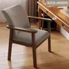 Silla de madera maciza con respaldo blando, silla de escritorio con reposabrazos, silla de computadora, silla de ocio para balcón, silla para ajedrez y mahjong, silla de reunión