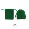 Riñonera serigrafiada verde oscuro franela azul Tiffany terciopelo negro cordón de ajuste franela bolsa de almacenamiento