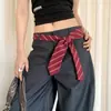 Lenço de Seda Longo Listrado de Alta Qualidade Estilo Coreano para Mulheres, Fita Estreita Fresca e Intelectual, Gravata Glamourosa para o Trabalho, Cinto