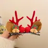 Pinza para el Cabello de Reno Navideño para Mujer Pinza para el Cabello de Fiesta Festiva Accesorio para el Peinado Accesorios de Disfraz Cosplay Lindo Doble Pinza Accesorios para el Cabello