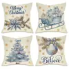 Comercio Exterior Transfronterizo Más Vendidos Fundas de Almohada Navideñas Personalizadas para Sofá de Sala de Estar, Cojines Decorativos Festivos para Dormitorio, Almohadas y Fundas de Almohada