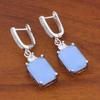 Pendientes geométricos de colores dulces transfronterizos europeos y americanos para mujer, ligeros, de lujo, con circonita, a la moda, retro, exquisitos, de alta gama, joyería para las orejas.