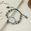Relógio Trançado Estilo Chanel para Mulheres, Relógio Pulseira, Luxo Leve de Nicho, Versátil Inschic Relógio com Contas de Camélia