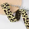 Atacado de Fábrica Fita Elástica Estampada de Leopardo Poliéster Elastano Tecido Elástico Banda Elástica com Logo e Letras Jacquard Banda Elástica para Roupa Íntima