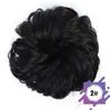 Peruca Coque Estilo Europeu e Americano com Elástico, Mechas Realistas, Penteado Coque Fofo para Comércio Transfronteiriço