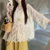 Chaqueta Camisa Ligera y Transpirable de Gama Alta para Mujer, Diseño de Verano, Camisa Blanca, Nuevo Estilo Chino Top J37