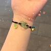 Pulsera de pareja con hebilla de seguridad de nuevo estilo, pulsera de pareja tejida para mujer con campana pequeña y carácter fu, regalo para novio/novia