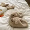 Pantuflas de algodón con cerdito de nariz rosa, forradas de felpa, cálidas, para uso en casa, suela gruesa, antideslizantes, cómodas pantuflas peludas, venta al por mayor transfronteriza para mujeres