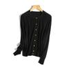 Estilo Isla Country Cardigan Tejido Fino 100% Lana Sin Costuras de Una Pieza Calibre 18 Lavable a Máquina Suéter Delgado para Mujer Otoño