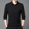 Camisa polo casual masculina popular do TikTok, nova malha casual versátil para homens, outono 2025
