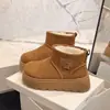 Botas de Nieve con Plataforma de Suela Gruesa para Mujer 2026 Nuevo Estilo de Invierno, Botines Cortos Forrados de Felpa y Engrosados, Piel y Piel Integrados Cálidos, Zapatos de Algodón del Noreste