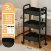Carrito de almacenamiento móvil de acero al carbono para snacks, estante para dormitorio, baño, cocina, estantería de almacenamiento móvil multicapa para dormitorio