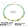 Collar de acero inoxidable con cuentas ovaladas multicolor transfronterizo europeo y americano, pulsera de cadena para clavícula de mujer de nicho de lujo ligero