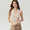 Cárdigan de punto Kangbaolai 25% seda de morera 75% cachemira para mujer, con diseño de cuello halter, corte holgado y mangas anchas, adecuado como suéter o prenda exterior