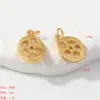 Accesorios de conjunto de dos piezas de flor de durazno, pieza de raíz de loto chapada en oro estilo antiguo, colgante de pez koi, accesorios para fabricante de pulseras y collares DIY