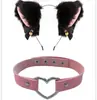 Diadema de Halloween Diadema para Actuación en Festival Set de Diadema y Collar de Chica Gato Orejas de Gato Pasador Sencillo para Niña Hermosa