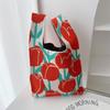 Bolsa Chaleco de Moda, Bolso de Punto Casual, Bolso de Mano, Bolso de Mano Estilo Lujo Accesible de Color Contrastante Coreano, Procesamiento y Personalización