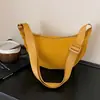 Bolsa de Algodón Puro Estilo Japonés de Capas Color Sólido Forma de Empanada para Mujer 2025 Nueva Bolso Cruzado Ligero de un Solo Hombro de Lona Bolso de Axila