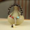 Nova pulseira de terço de ágarwood natural pulseira de borla ajustável de luxo leve nicho artístico feminina Duobao