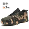 Sapatos de Trabalho Camuflados de Malha Respirável para Todas as Estações, Resistentes ao Desgaste, Anti-Impacto, Anti-Perfuração, Sapatos de Segurança com Biqueira de Aço, Antiderrapantes e Resistentes ao Desgaste