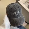 Gorra tipo Luxi con visera para mujer 2023 nueva bordada con letras gris verano para la cara tamaño pequeño grande circunferencia de la cabeza protección solar visera ancha gorra de béisbol