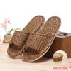 Fabricante de pantuflas Chenmo nuevo verano mujer antideslizantes suela gruesa hogar estera de paja cáñamo pantuflas hombre hogar piso pantuflas venta al por mayor