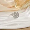 Anillo Giratorio Personalizado para Mujer con Circonita Microincrustada, Elegante y Fresco, Sensación de Alta Gama, Joyería Versátil de Anillo Redondo Full Diamond