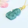 Pingente de Jade Natural Grau A Água Azul Deus da Riqueza Colar Transmissão ao Vivo Área do Templo Atacado S6031703