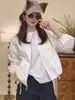 Jaqueta de trabalho estilo coreano, doce e jovial, com gola alta, novo casaco curto casual leve de primavera-verão, slim-fit, para pessoas baixinhas
