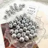 Contas de Abóbora Galvanizadas com UV em Acrílico Contas Redondas Contas Soltas Pulseira DIY Feita à Mão Corrente de Celular Materiais para Joias Bolas Brilhantes